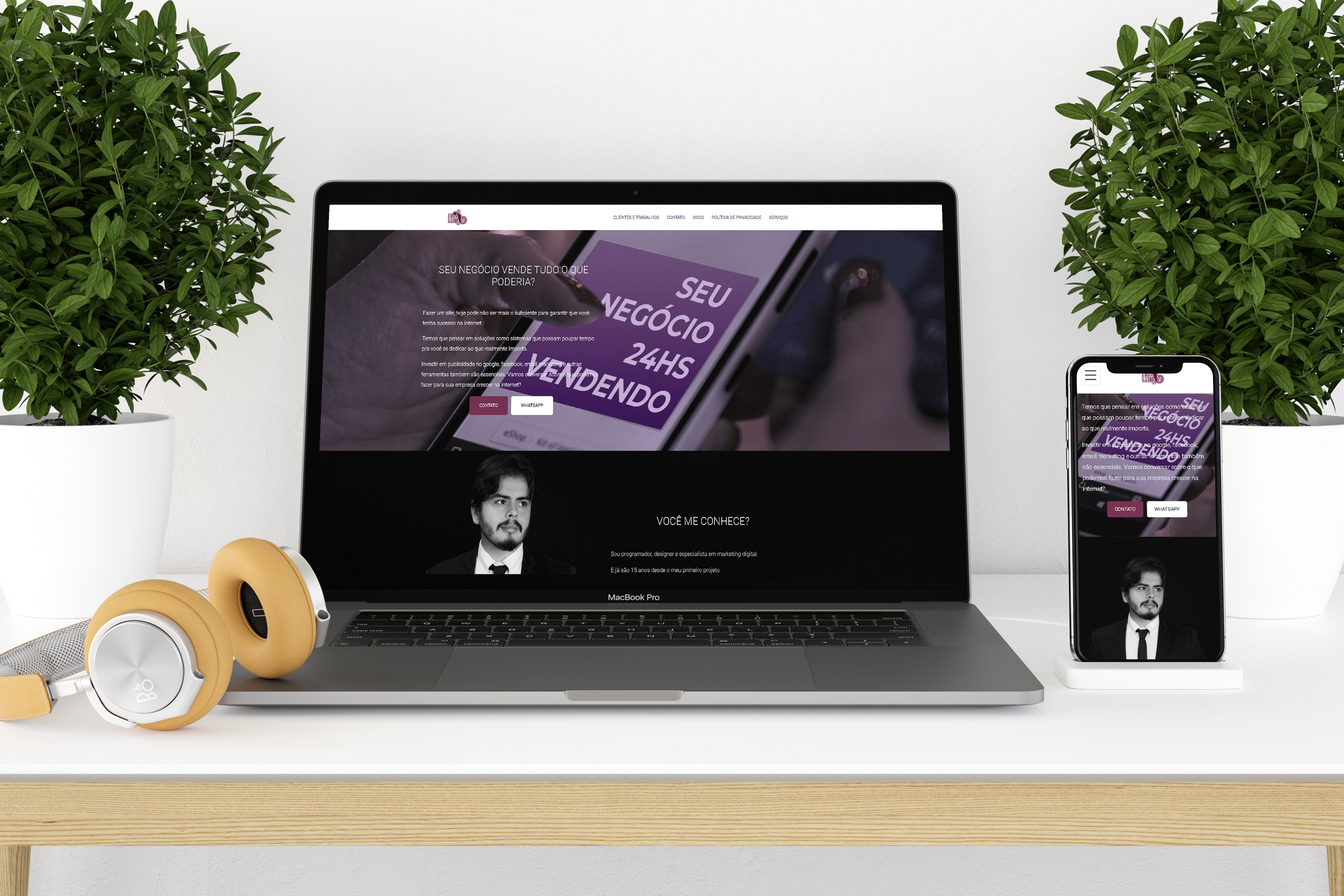 Mockup de um projeto digital luislizard